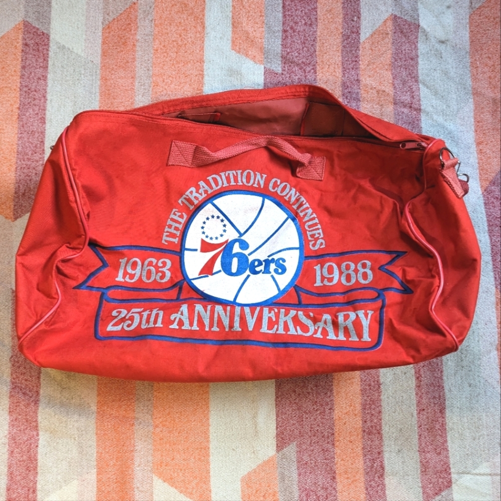 Vintage Philadelphia 76ers 25th Anniversary Edition 1988 Duffel Bag